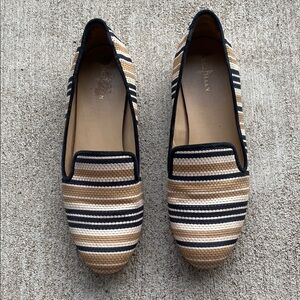 Cole Haan Vintage Dress Shoes size 9B tan and black slipon loafers flats